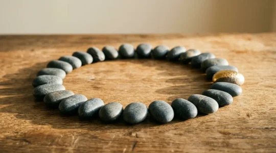Abstract representation of customer loyalty cycle with circular motion and connection symbolism