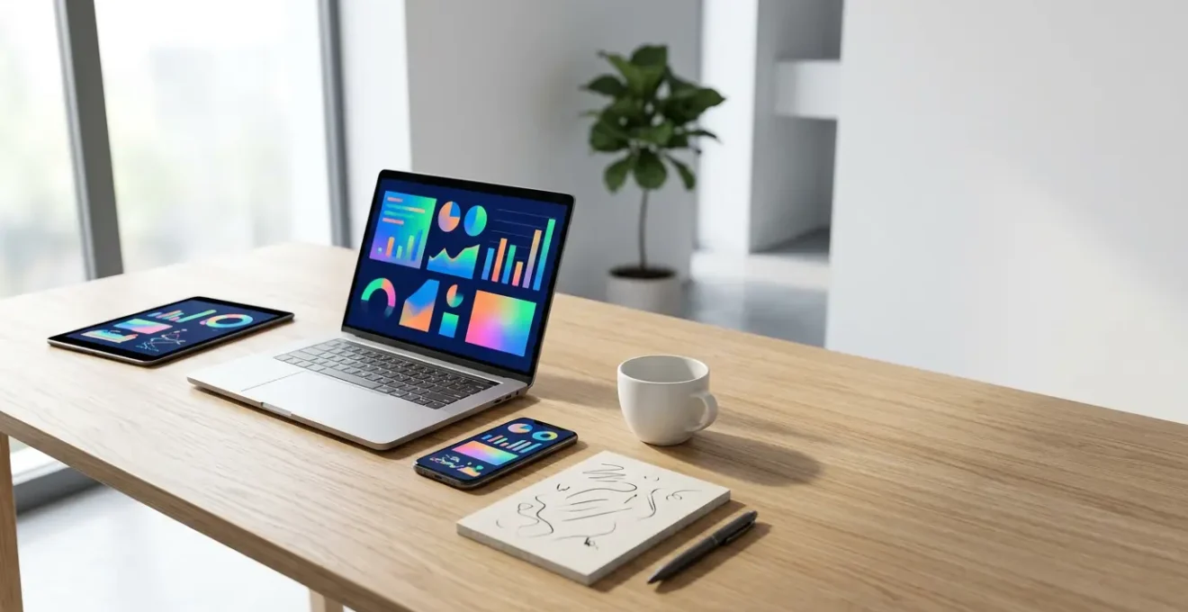 Strategic marketing campaign planning workspace showing multi-channel performance analytics and ROI tracking