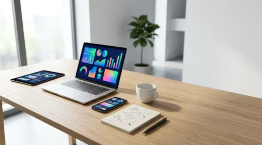 Strategic marketing campaign planning workspace showing multi-channel performance analytics and ROI tracking