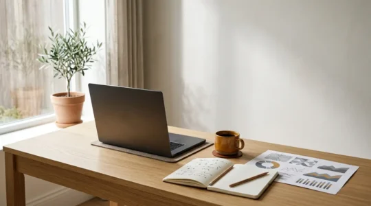 Strategic marketing workspace showcasing campaign planning and growth analytics
